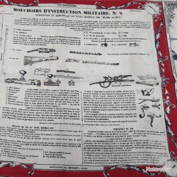 Mouchoir d'instruction n�9 du fusil mod�le 1886 modifie 1893