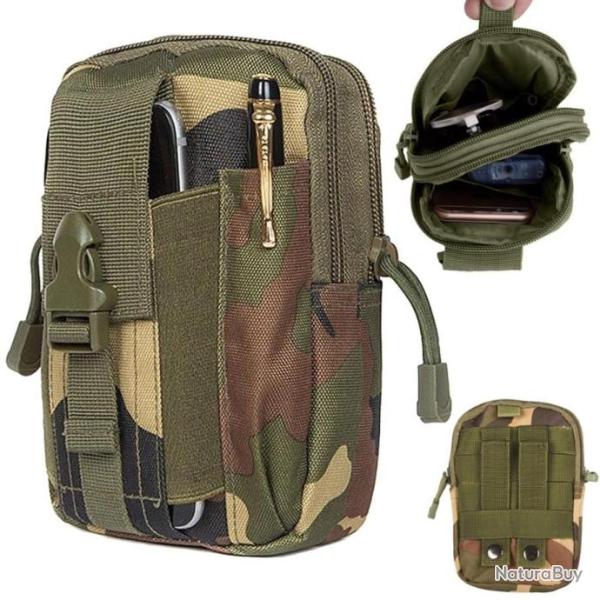 Sacoche Pochette Sac Housse Tactique Militaire de Ceinture MOLLE Camo