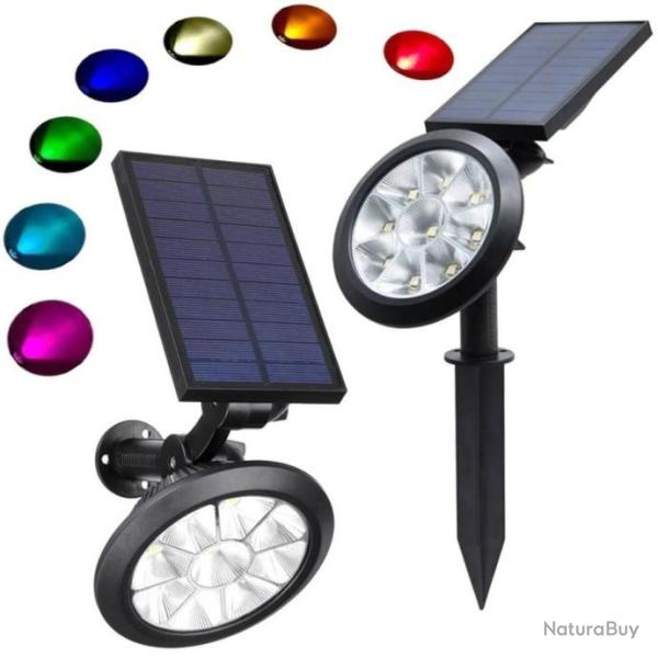 LAMPE SOLAIRE ECLAIRAGE SPOT LUMIERE DE JARDIN LED DIODES 5050 RGBW EXT�RIEUR
