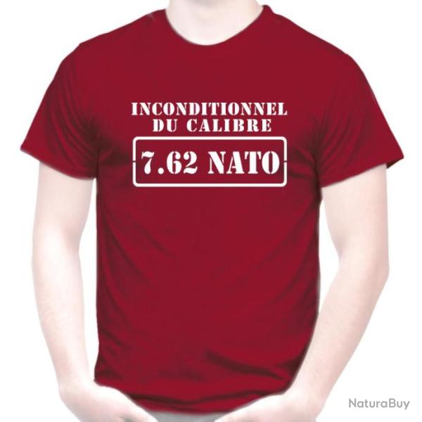 T-SHIRT INCONDITIONNEL DU CALIBRE 7.62 NATO - 7,62 � 51 mm OTAN cartouche douilles Cible Tir Fusil