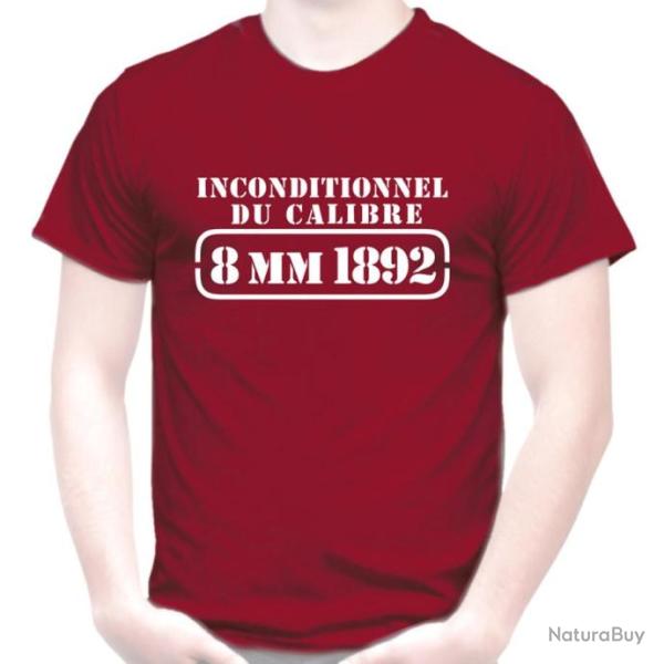 T-SHIRT INCONDITIONNEL DU CALIBRE 8 MM 1892 - cartouche Tir revolver Arme Poudre Noire TAR