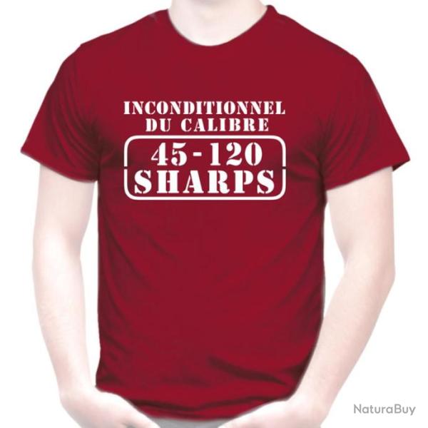 T-SHIRT - INCONDITIONNEL DU CALIBRE 45 - 120 SHARPS - Carabine Long Range Cible Tir sportif Stand
