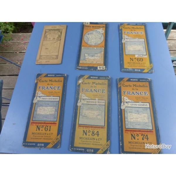 LOT DE CARTES ROUTIERES MICHELIN ANCIENNES