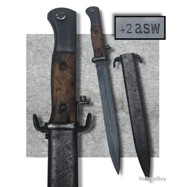 RARISSIME & SUPERBE SABRE / DAGUE BAIONNETTE K98 MODIFI� 42ASW BRONZ� ORIGINAL
