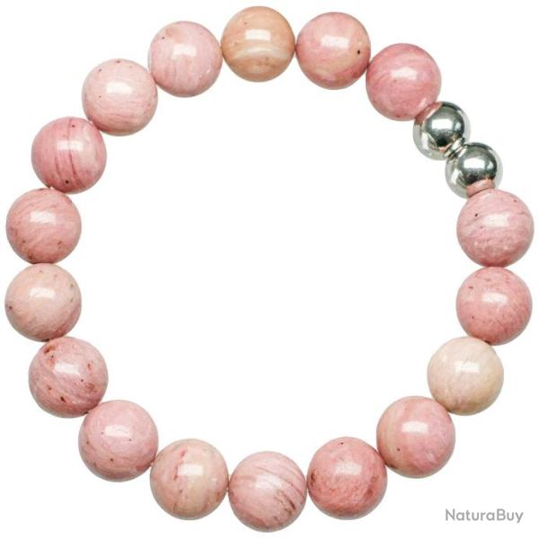 Bracelet en rhodonite - Perles rondes 10 mm
