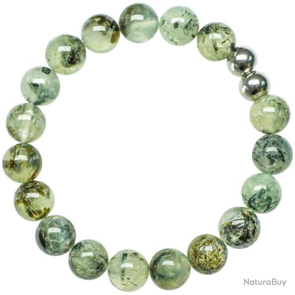 Bracelet en pr�hnite �pidote - Perles rondes 10 mm