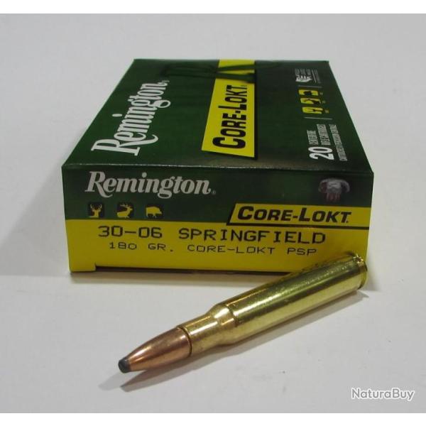 1 boite 20 cartouches de calibre 30-06,remington core lokt 180 grains