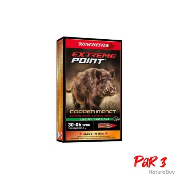 Balles Winchester Extreme Point Lead Free - Cal. 30-06 Sprg - 180 gr / Par 3