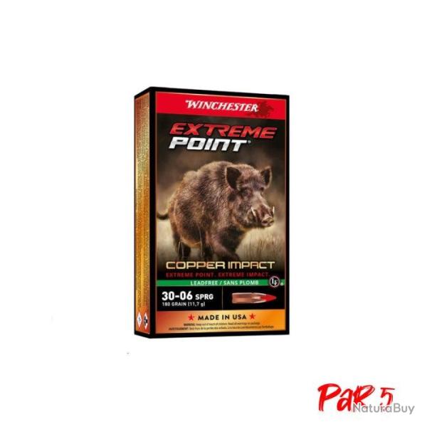 Balles Winchester Extreme Point Lead Free - Cal. 30-06 Sprg - 180 gr / Par 5