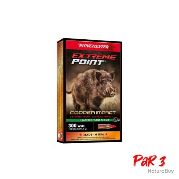Balles Winchester Extreme Point Lead Free - Cal. 300 WSM - 180 gr / Par 3