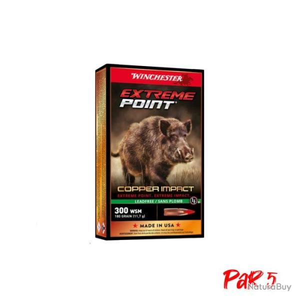 Balles Winchester Extreme Point Lead Free - Cal. 300 WSM - 180 gr / Par 5