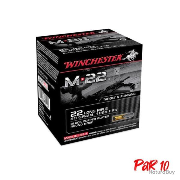 Munitions Winchester M22 Black Plinking Lead Round Nose - Cal. 22 LR - Par 10 / 22LR