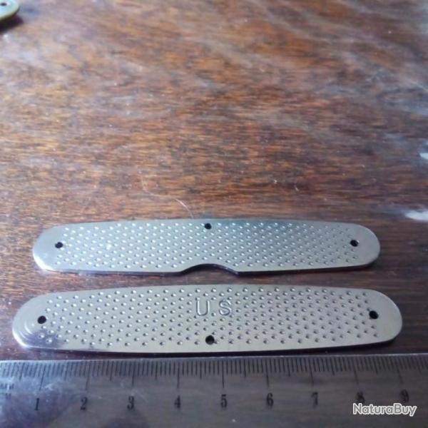 plaquettes / cot�s pour couteau de poche US style Camillus arm�e am�ricaine