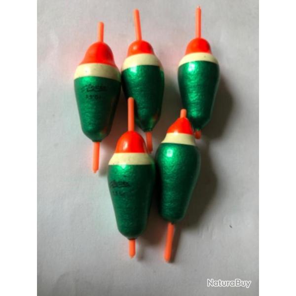 5 flotteur 3 cm 1,50 gr rouge vert fixe FLOTTEX p�che coup occasion