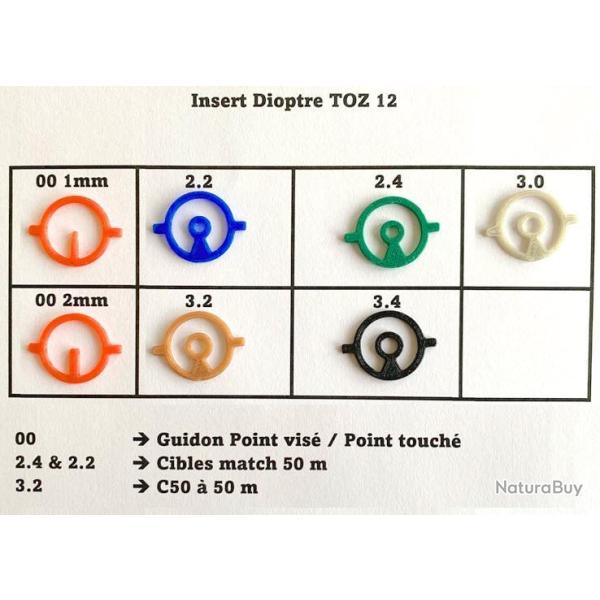 Lot de 7 inserts pour Dioptre Toz 12 imprim�s 3D