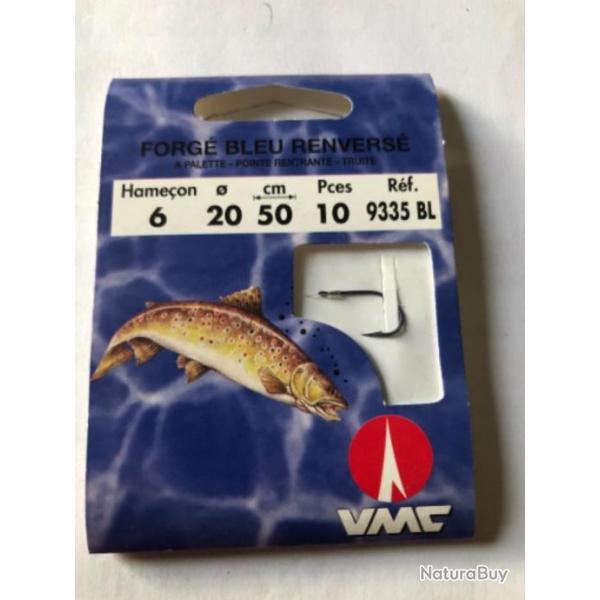 10 hame�on mont� forg� bleu renvers� truite  06/20 .   50 cm 9335 bl vmc peche truite water queen