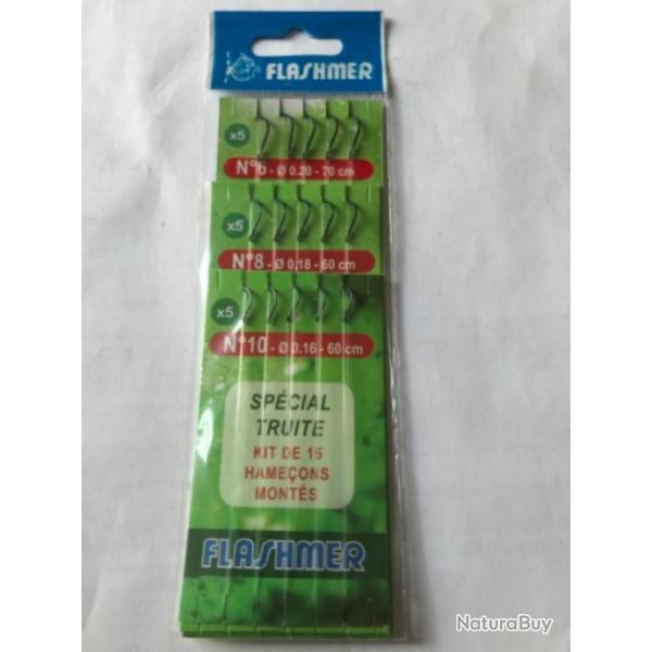 15 hame�on mont� 6/20 8/18 10/16  .   60 cm vmc peche truite Flashmer
