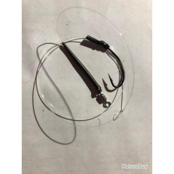 1 hame�on mont� carpe ham 01. Fluoro carbone peche carpe poisson rose