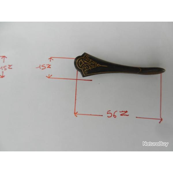 cl� de verrou cisel�e or pi�ce d�tach�e pour fusil de chasse ancien