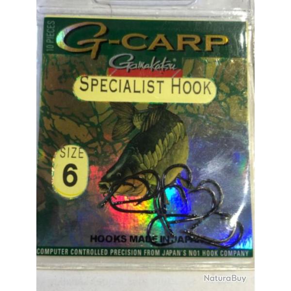 10 hame�on carpe n 6. Sp�cialist hook forg� oeillet vmc p�che CARPE gamakatsu
