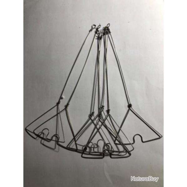 7 clipot 16 cm Triangulaire inox p�che mer surfcasting