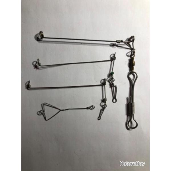 4 clipot 6 et 10 cm  inox p�che mer surfcasting