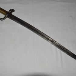 SABRE BAIONNETTE MOD 1842/59-POUR CARABINE CHASSEUR 1842-1846-1853-1859 & 1867 TABATIERE-GUERRE 1870
