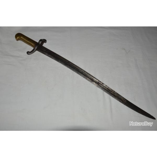 SABRE BAIONNETTE MOD 1842/59-POUR CARABINE CHASSEUR 1842-1846-1853-1859 & 1867 TABATIERE-GUERRE 1870