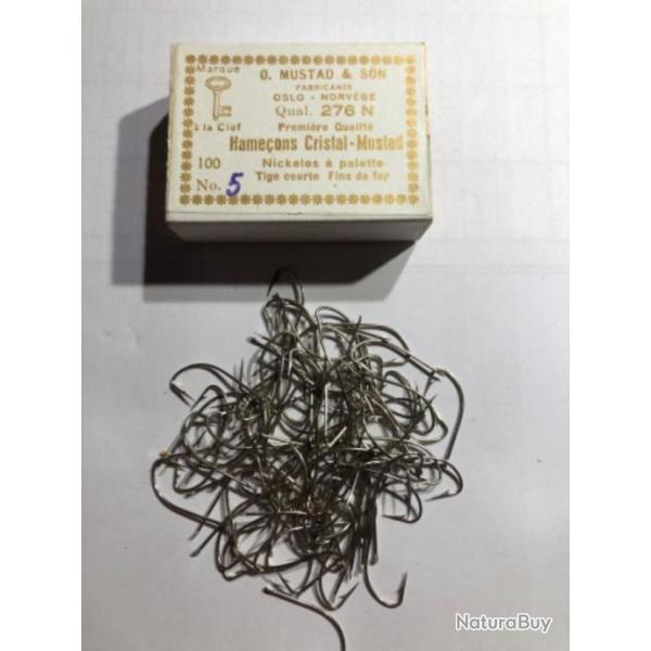 100 hame�on palette 276 N n 5 nickel� tige courte fin de fer  .peche truite mustad