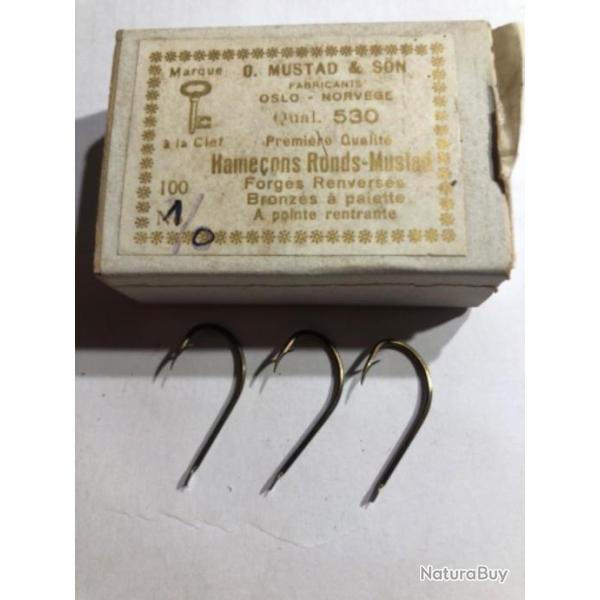 100 hame�on palette n 1/0 r�f 530  bronz� forg� renvers�  .peche mer mustad