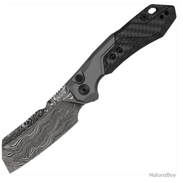 Couteau Automatique Kershaw Launch 14 Lame Acier Damas Manche Gray Alu/FCarbone USA KS7850BLKDAM