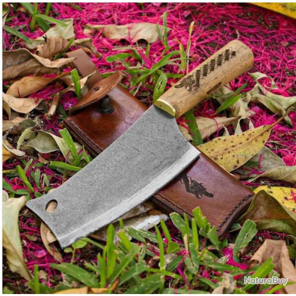 Couperet Condor Norse Dragon Cleaver Lame Acier Carbone 1075 Manche Bois El Salvador CTK103374HC