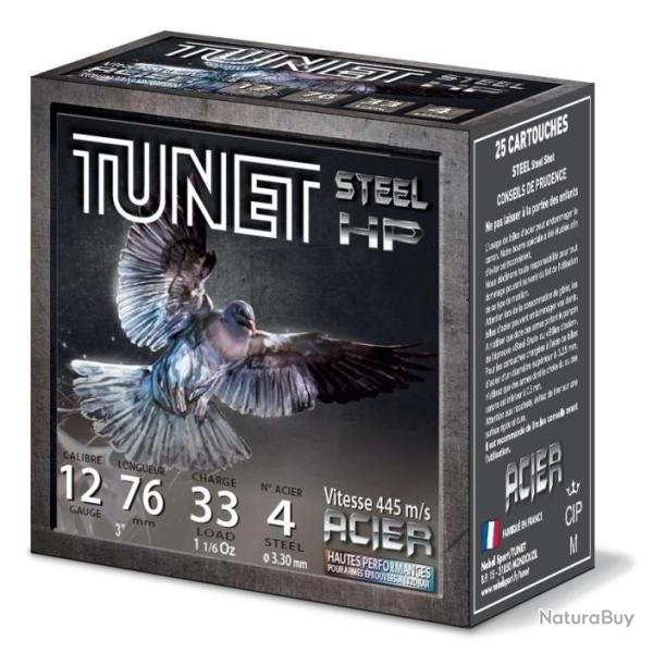 Cartouches Tunet Pigeon Steel HP 33g BJ plomb n�4 Acier - Cal.12 x2 boites