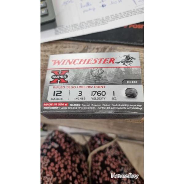 lot de 5 btes de 5 balles winchester super X cal 12