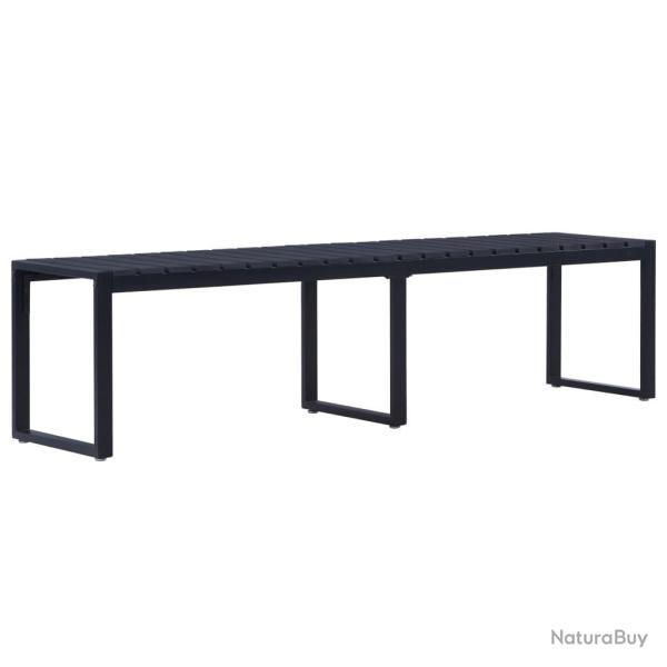 Banc de jardin meuble de patio d'extrieur terrasse 180 cm panneau ps noir 02_0011276
