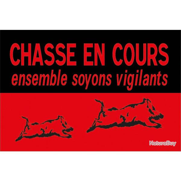 Pack 20 panneaux 60 x 40 cm CHASSE EN COURS