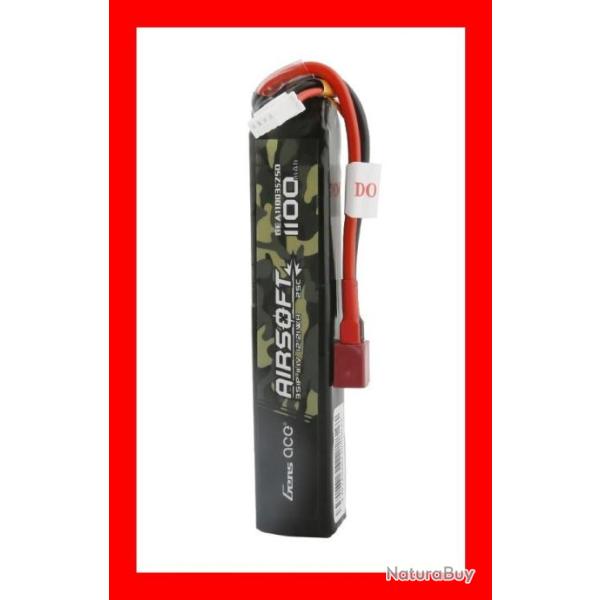 BATTERIE AIRSOFT GEN ACE LIPO 11.1 V 25C 3S1P 1100MAH CONNECTEUR DEANS (T PLUG)