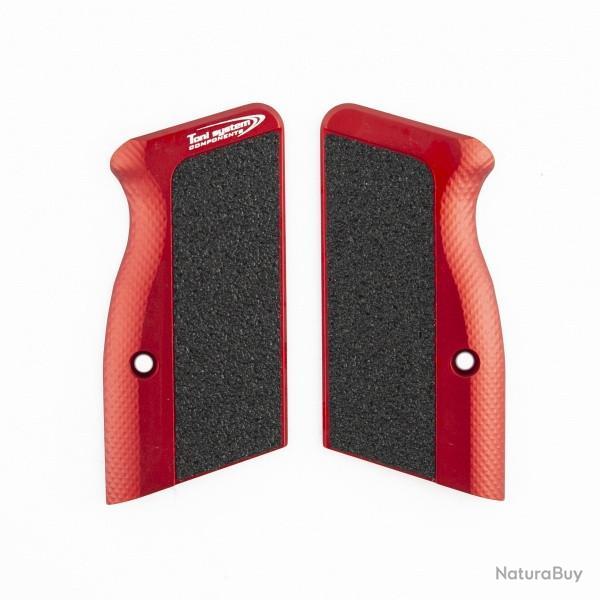 Poignes courtes en vybram pour Tanfoglio P19L-P21L-T95F - TONI SYSTEM - Rouge