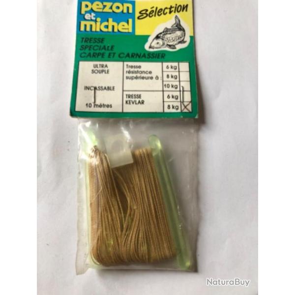 10 m tresse 8 kg  pezon et Michel  peche carpe occasion