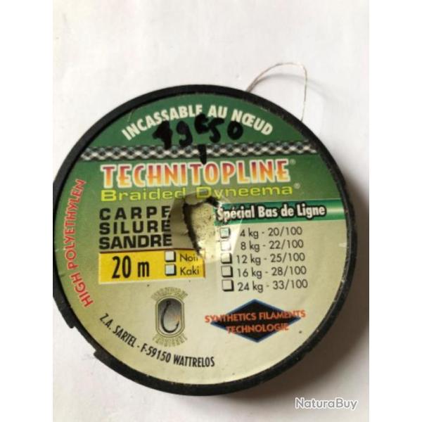 20 m tresse 4 kg technitopline carpe sandre technipeche   peche carpe occasion