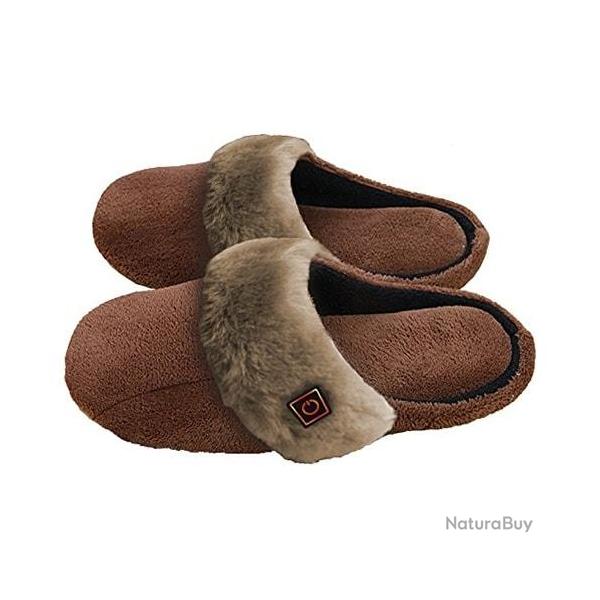 Chaussons chauffants Thermo Slippers, Thermo L Marron