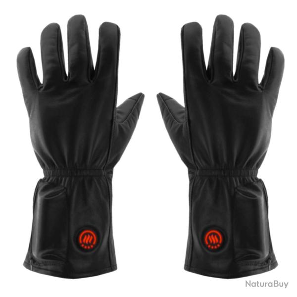 Gants chauffants en cuir Multi Activit�s, Glovii L-XL Noir