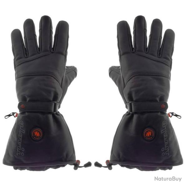 Gants de ski chauffants en cuir. Glovii Noir