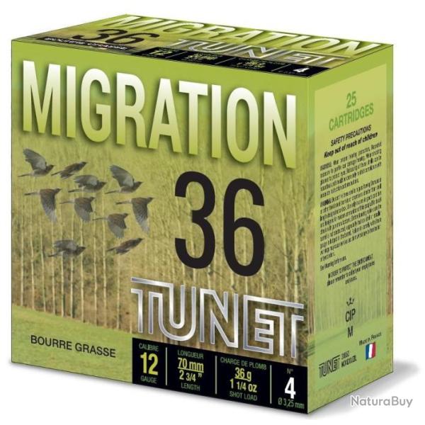 Cartouches Tunet Migration 36 36g BG - Cal. 12 x10 boites
