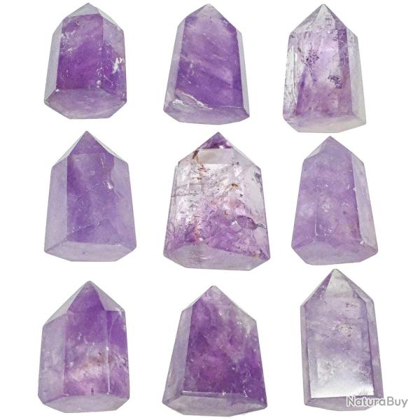 Pointe polie ob�lisque am�thyste mono-termin�e - A l'unit� 21 � 40 grammes