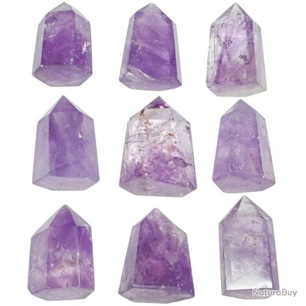 Pointe polie ob�lisque am�thyste mono-termin�e - A l'unit� 61 � 80 grammes