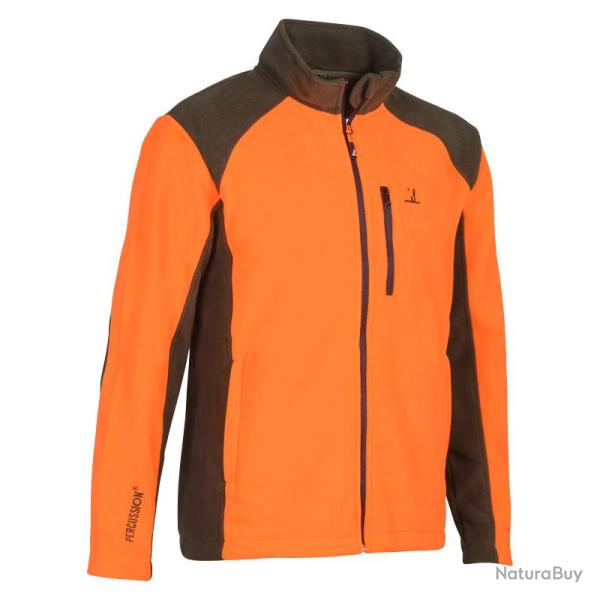 Blouson polaire chasse Cor orange broderie Percussion