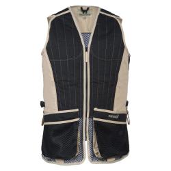 Gilet Ball Trap Noir Et Beige Percussion-M