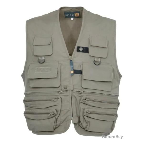 Gilet P�che Idaho Kaki