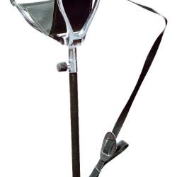 Canne Si&egrave;ge Januel Cuir Verte Avec Bretelle